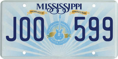 MS license plate JOO599