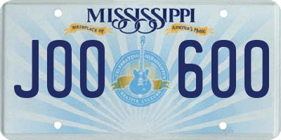MS license plate JOO600