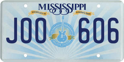 MS license plate JOO606