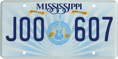 MS license plate JOO607
