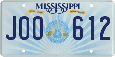MS license plate JOO612