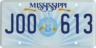 MS license plate JOO613