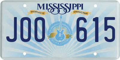 MS license plate JOO615