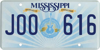MS license plate JOO616
