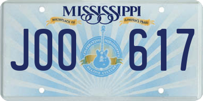 MS license plate JOO617