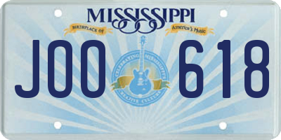 MS license plate JOO618
