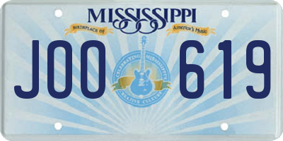 MS license plate JOO619