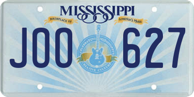MS license plate JOO627