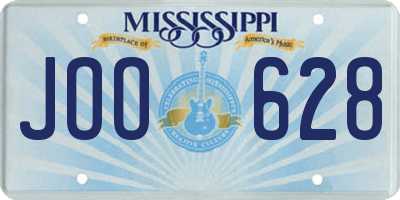 MS license plate JOO628