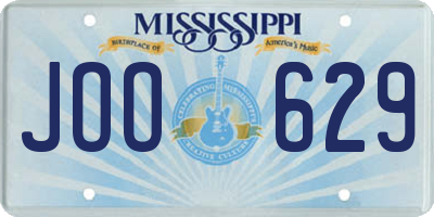 MS license plate JOO629