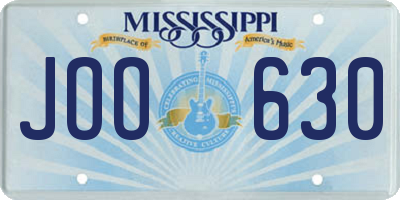 MS license plate JOO630
