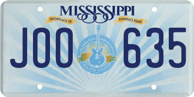 MS license plate JOO635