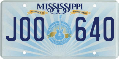 MS license plate JOO640