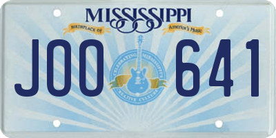 MS license plate JOO641