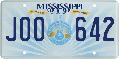 MS license plate JOO642