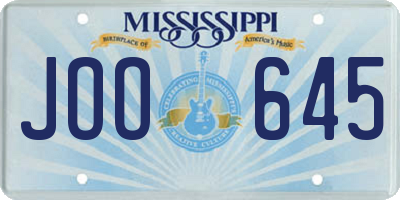 MS license plate JOO645