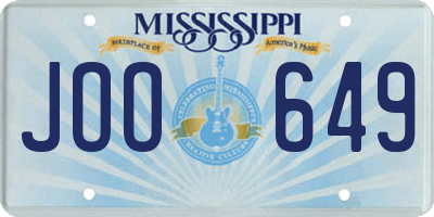 MS license plate JOO649