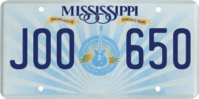 MS license plate JOO650
