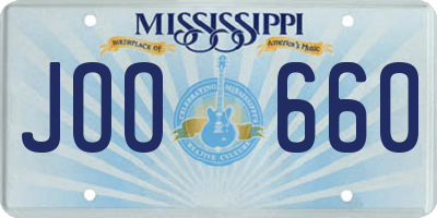 MS license plate JOO660