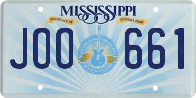 MS license plate JOO661