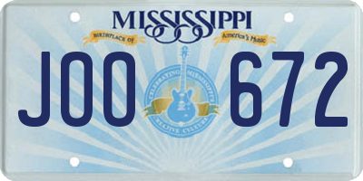 MS license plate JOO672