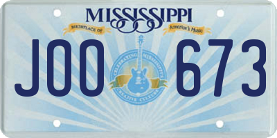 MS license plate JOO673