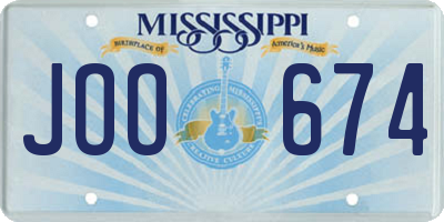 MS license plate JOO674