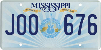 MS license plate JOO676
