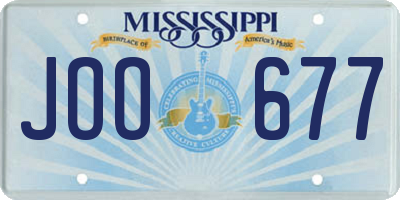MS license plate JOO677