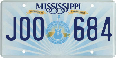 MS license plate JOO684