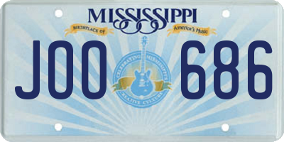 MS license plate JOO686
