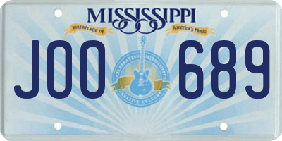 MS license plate JOO689