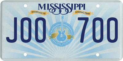 MS license plate JOO700