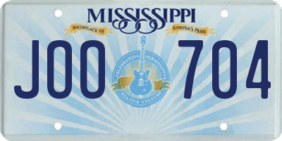 MS license plate JOO704