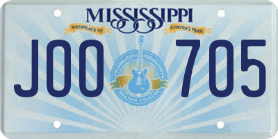 MS license plate JOO705