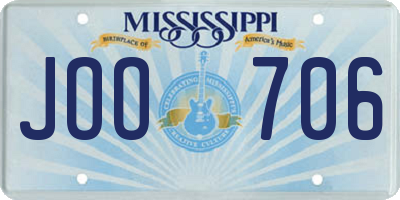 MS license plate JOO706