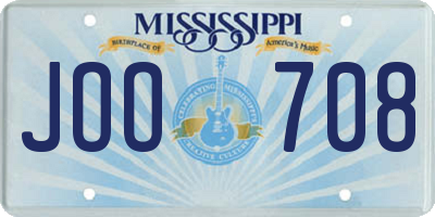 MS license plate JOO708