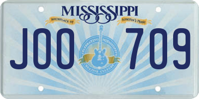 MS license plate JOO709