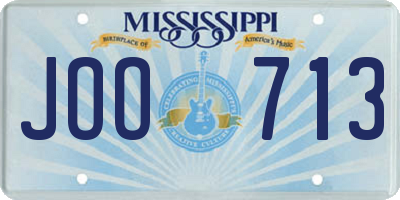 MS license plate JOO713