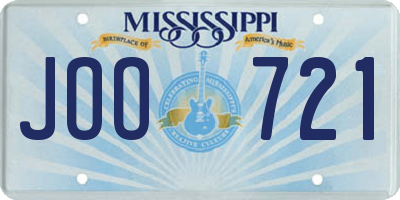 MS license plate JOO721