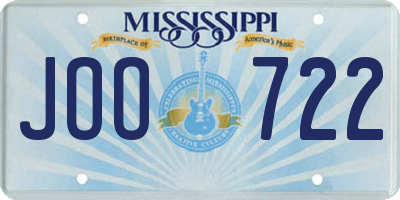 MS license plate JOO722