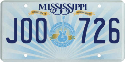MS license plate JOO726