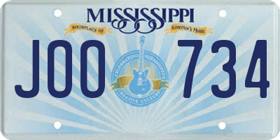 MS license plate JOO734