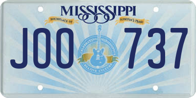 MS license plate JOO737