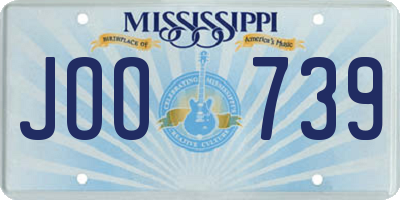 MS license plate JOO739