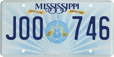 MS license plate JOO746