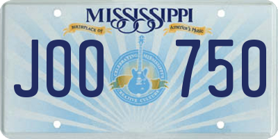 MS license plate JOO750