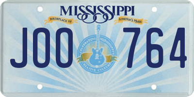 MS license plate JOO764