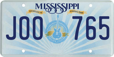 MS license plate JOO765