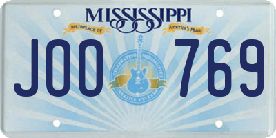 MS license plate JOO769